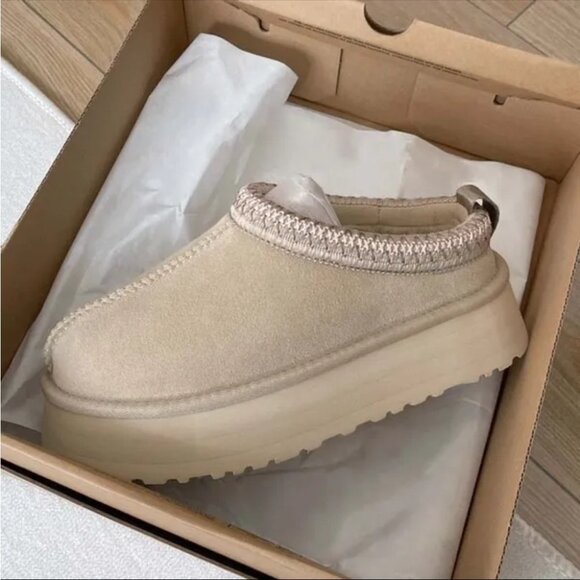 UGG Tan Suede Slip-On Clogs - Picture 4 of 5